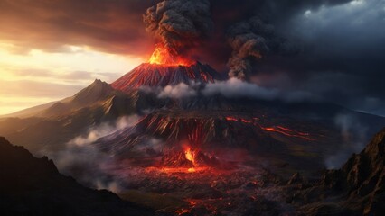 Volcanic eruption. AI