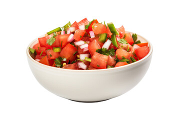 Flavorful Chunky Salsa Isolated On Transparent Background