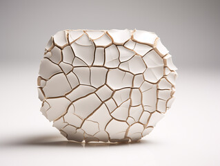 a white and brown cracked stone