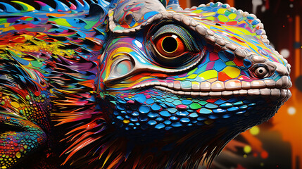 Amazing_ izard made of out beautiful color abstract