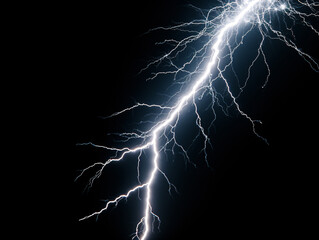 a lightning striking a black background - Powered by Adobe