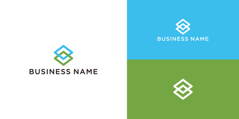 Creative modern minimal monogram abstract logo design template