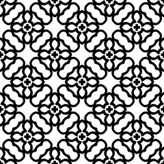 Monochrome pattern, Abstract texture for fabric print, card, table cloth, furniture, banner, cover, invitation, decoration, wrapping.seamless repeating pattern.Black and white color.