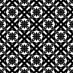 Monochrome pattern, Abstract texture for fabric print, card, table cloth, furniture, banner, cover, invitation, decoration, wrapping.seamless repeating pattern.Black and white color.
