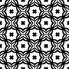 Foto op Plexiglas Monochrome pattern, Abstract texture for fabric print, card, table cloth, furniture, banner, cover, invitation, decoration, wrapping.seamless repeating pattern.Black and white color. © t2k4