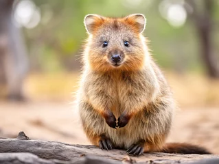  a small furry animal standing on a log © Vadim