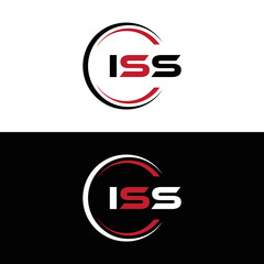 ISS logo. I S S design. White ISS letter. ISS, I S S letter logo design. Initial letter ISS letter logo set, linked circle uppercase monogram logo. I S S letter logo vector design.	
