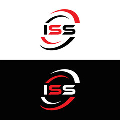 ISS logo. I S S design. White ISS letter. ISS, I S S letter logo design. Initial letter ISS letter logo set, linked circle uppercase monogram logo. I S S letter logo vector design.	
