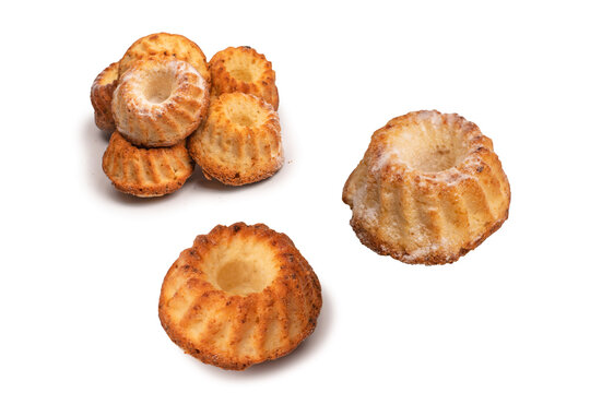 Cake made of cottage cheese isolated on a white background.