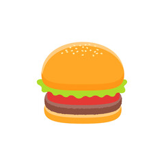 シンプルなハンバーガーのイラスト.