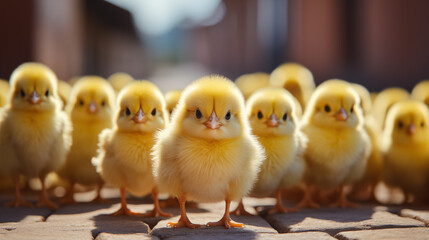 Little yellow chickens that will soon be food on your shelves