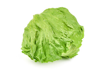 Fresh Iceberg salad, isolated on white background.