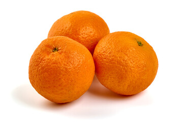 Ripe tangerine fruits, isolated on a white background.