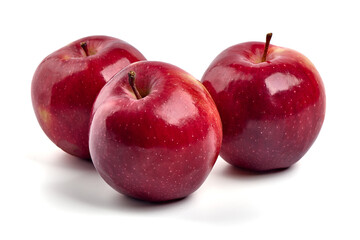 Red apples, isolated on white background.
