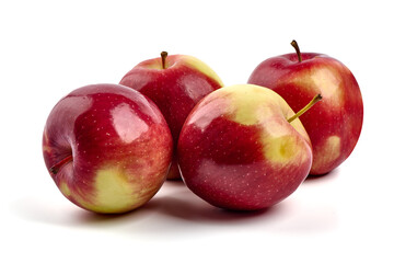 Red prince apples, isolated on white background.