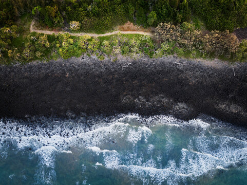 Aerial view of Mon Repos beach, Bargara, Queensland, Australia