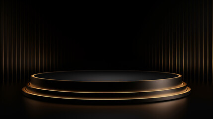 Black podiums 3d background with cylinder podium podium scene abstract minimal scene
