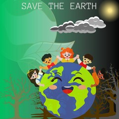 Naklejka premium Illustration design of global climate issues or save the earth campaign.
