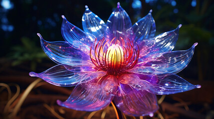 Amazing organic flower made out of colorful fiber