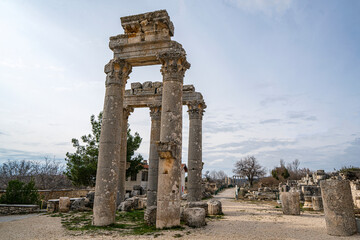 Scenic views of Olba near Uzuncaburç, is an archaeological site in Mersin Province, Turkey,...