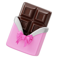 Dark Chocolate Bar 3D Icon