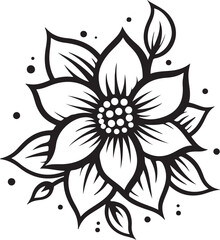 hand drawn simple flower outline illustration generative ai