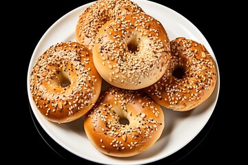 The Bagels on a plate.