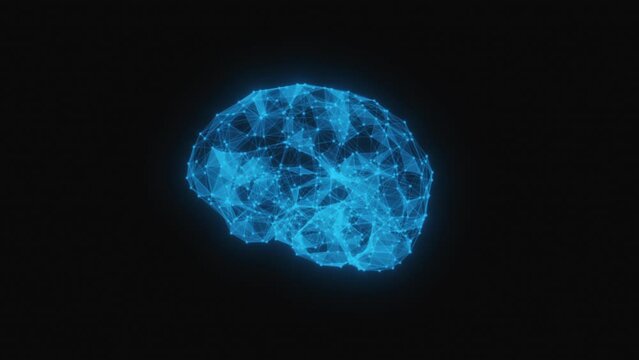 3D brain with Plexus on dark background