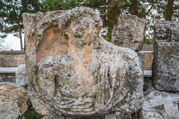 Scenic views from Uzuncaburç, is an archaeological site in Mersin Province, Turkey, containing the...