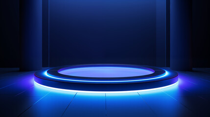 Blue podiums 3d background with cylinder podium podium scene abstract minimal scene
