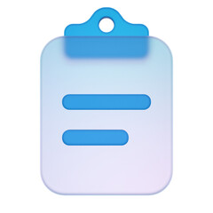 note clipboard 3d icon for business presentation. Render infographics illustration