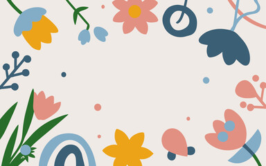 Floral abstract background poster. Good for fashion fabrics, postcards, email header, wallpaper, banner, events, covers, advertising, and more. Valentine's day, women's day, mother's day background.