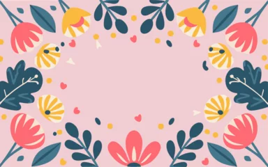 Poster Floral abstract background poster. Good for fashion fabrics, postcards, email header, wallpaper, banner, events, covers, advertising, and more. Valentine's day, women's day, mother's day background. © TasaDigital