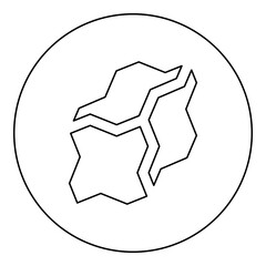 Coal charcoal icon in circle round black color vector illustration image outline contour line thin style