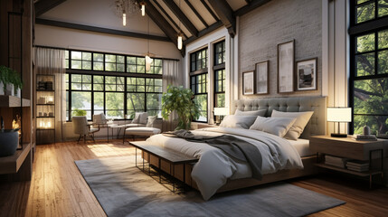 Natural Elegance: Hardwood Floors Enhancing the Farmhouse Aesthetic in Bedroom Design