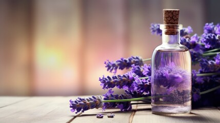 Obraz na płótnie Canvas bottle of perfume and flowers
