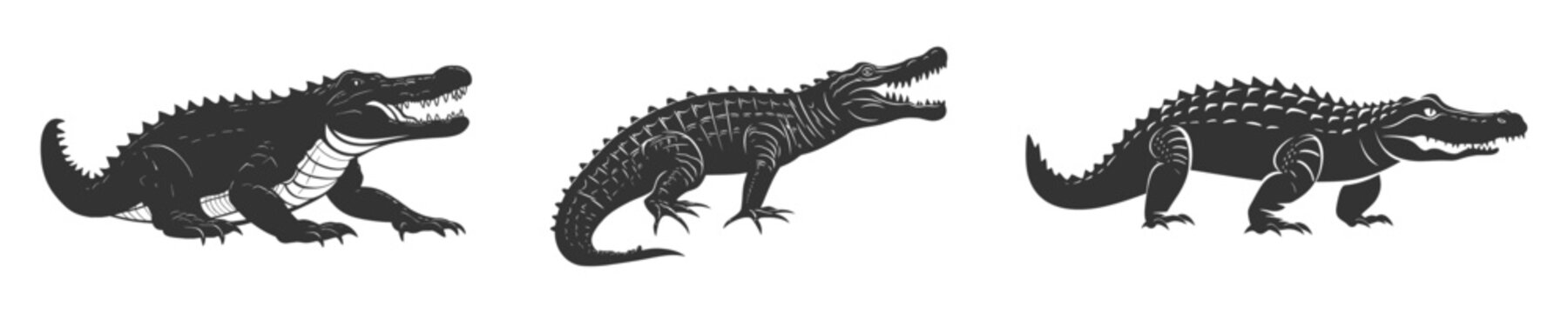 Crocodile alligator silhouette. Vector illustration