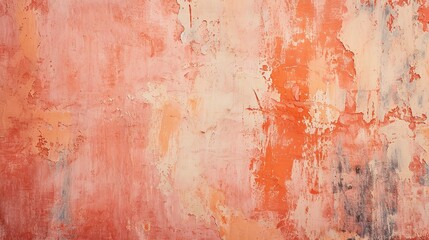 Abstract Peach Fuzz color background. Grunge texture wall with empty space