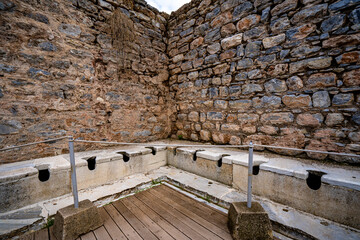 Public latrines in the Ancient City of Ephesus.