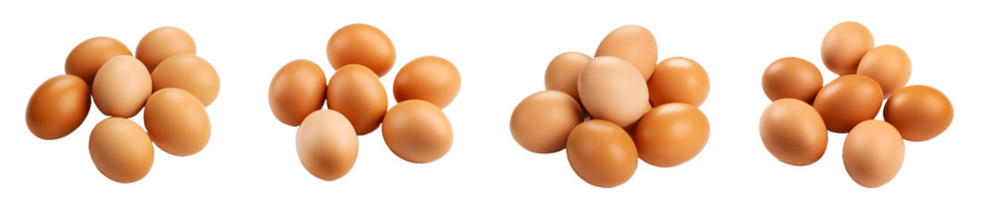 eggs isolated on a transparent PNG background, white background, Generative Ai