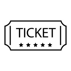 Ticket vector icon. Movie or theatre coupon illustration sign.