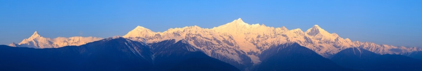 Beautiful sunrise landscape of meri snow mountain in Yunnan,China