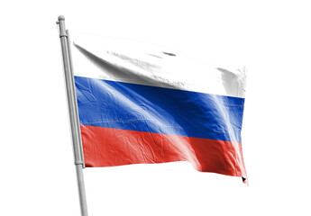 Russian flag on transparent background.