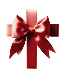 Isolated of red gift ribbon bow