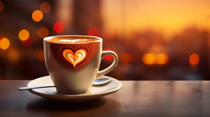 Love for Viennese coffee the shape of a heart