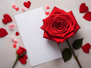 Happy Valentine's Day red rose frame