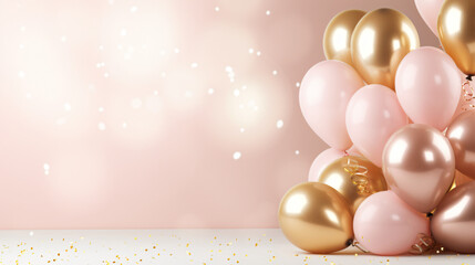 Fototapeta na wymiar Luxury balloon celebration birthday or advert background