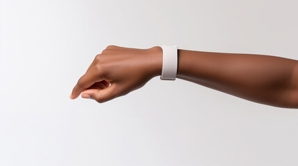 Womans hands on white background. Elegant afro female palm or wrist - Powered by Adobe