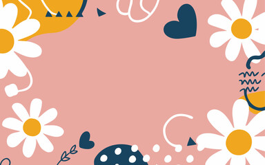 Floral abstract background poster. Good for fashion fabrics, postcards, email header, wallpaper, banner, events, covers, advertising, and more. Valentine's day, women's day, mother's day background.