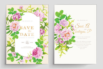 hydrangea floral background and wreath card set